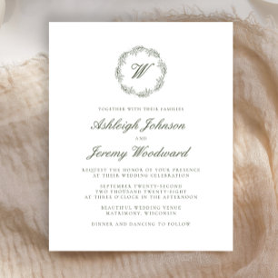 Casamento de Letra Verde Monograma Verde Ortográfi