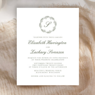 Casamento de Letra Verde Monograma Verde Ortográfi