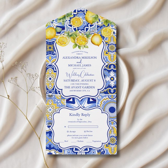 Casamento de Limões azulejos Azuis (Criador carregado)