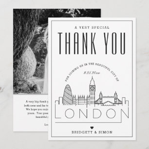 Casamento de Londres   Obrigado + Cartão com foto