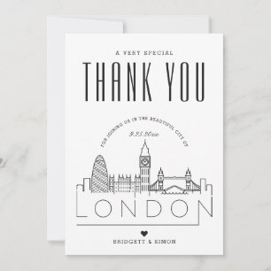 Casamento de Londres   Obrigado + Cartão com foto