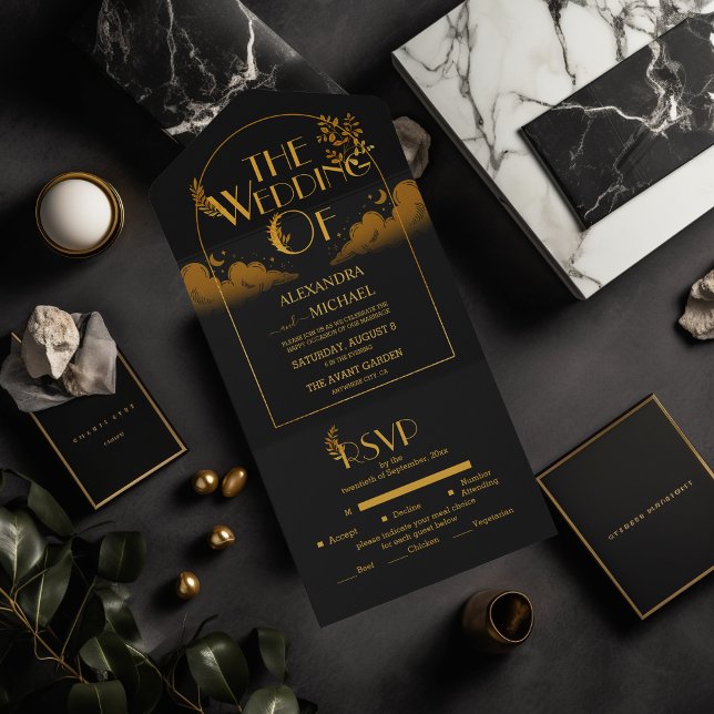 Casamento de Lua de Nuvens Douradas Místicas Místi (Criador carregado)