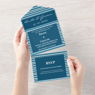 Casamento de luxo com Stripes Azuis
