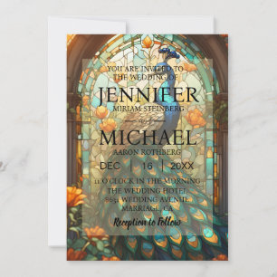 Casamento de Luxo: Convites de Peacock Majestosos