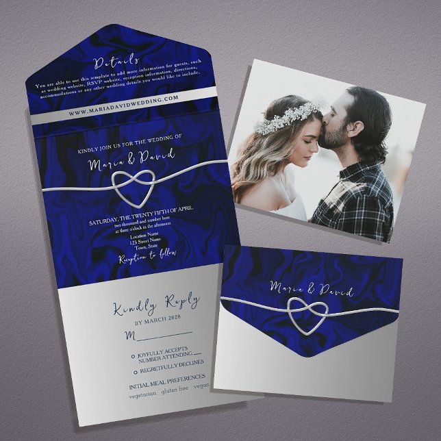 Casamento de Luxo Prata e Azul Real (Criador carregado)
