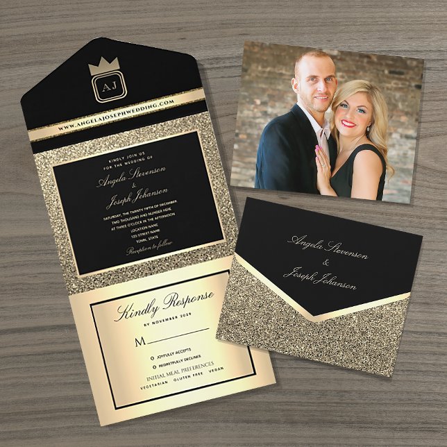 Casamento de Luxo Preto e Dourado (Criador carregado)