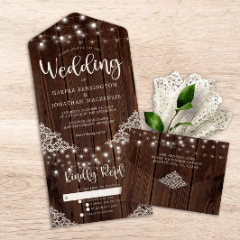 Casamento De Luzes De Corda De Madeira Rústica