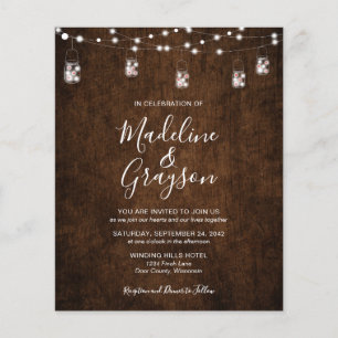 Casamento de madeira rustica Mason Jar Light