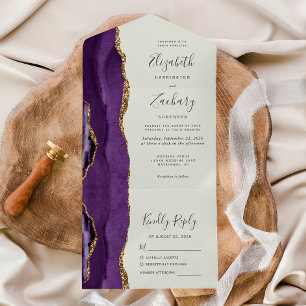 Casamento de marfim Dourado Roxo