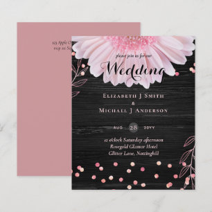 Casamento de margarida rosa-rosa-preto moderno