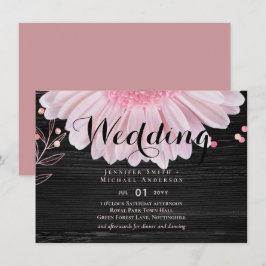 Casamento de margarida rosa-rosa-preto moderno