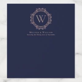 Casamento de Marinho Moderno do Monograma Elegante