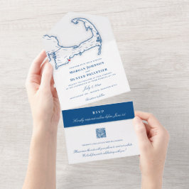 Casamento de Marinhos Elegante do Mapa do Cabo Cod