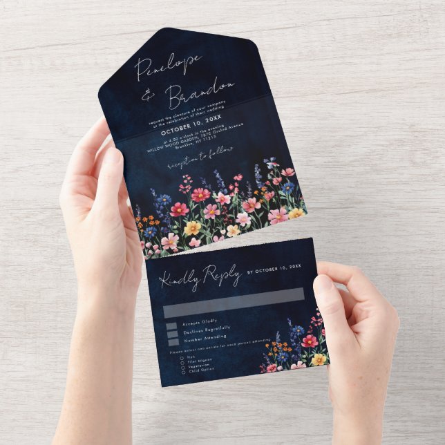 Casamento de Marinhos Florais Boho, País Russo de  (Aba destacável)