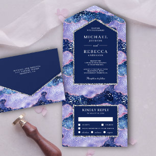 Casamento de Mármore Ágata Brilho Periwinkle Lavan