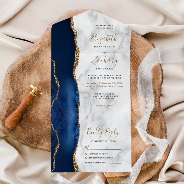 Casamento de mármore azul-Dourado do Agate Marinho (Criador carregado)