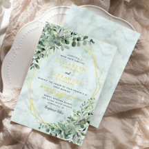 Casamento de Mármore com folhas de ouro Eucalyptus