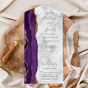 Casamento de mármore Dourado Roxo Moderno