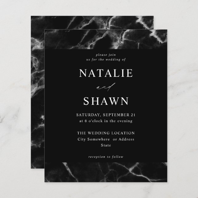 Casamento de Mármore Negro de Orçamento (Frente/Verso)