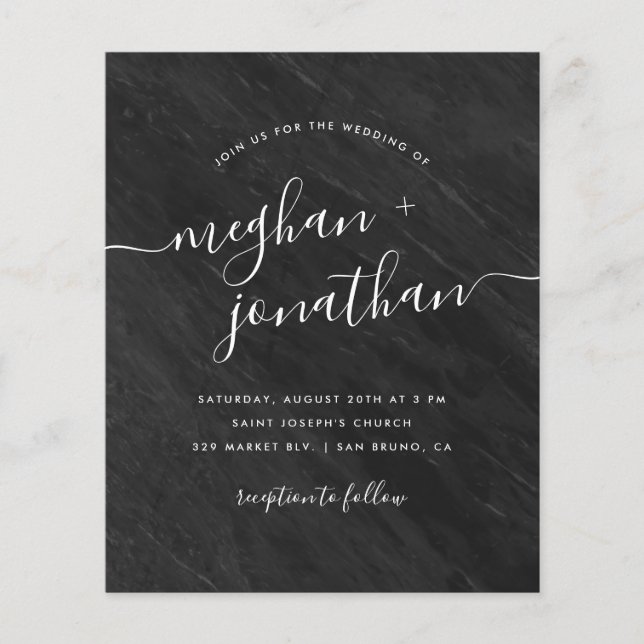 Casamento de Mármore Negro Obsidiana Clássico do O (Frente)