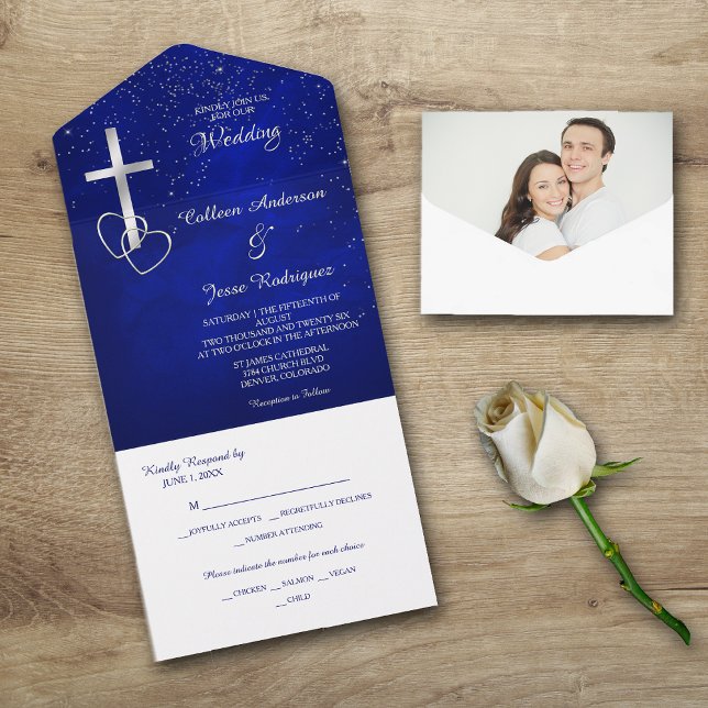 Casamento de Modelo de Foto de Cruz Cristã Blue Si (Criador carregado)