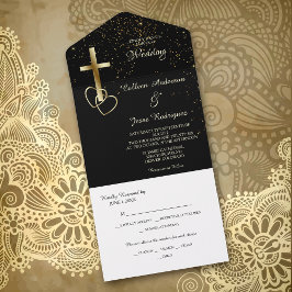 Casamento de Modelo de Foto Dourada Cristã