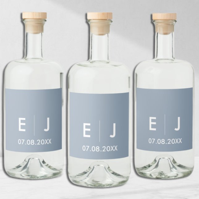 Casamento de Monograma Azul e Branco (Criador carregado)