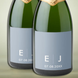 Casamento de Monograma Azul e Branco