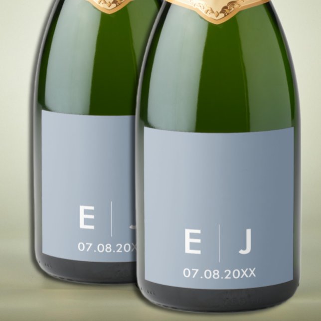 Casamento de Monograma Azul e Branco (Criador carregado)