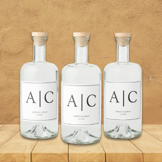 Casamento de Monograma Branco Clássico Moderno