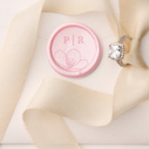 Casamento de Monograma de Borda Floral Elegante
