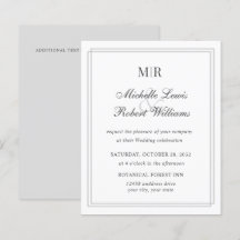 Casamento de Monograma de Dupla Fronteira Elegante