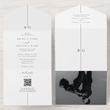 Casamento de Monograma de Foto Moderna Minimalista