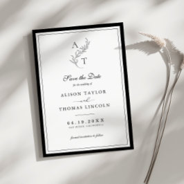 Casamento De Monograma Elegante Guardar O Cartão D