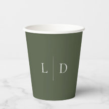 Casamento de Monograma Minimalista Elegante Verde 