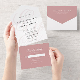 Casamento de Monograma Rosa-Rosa-Elegante