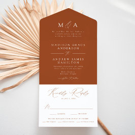 Casamento de Monograma Terracota Elegante Moderno