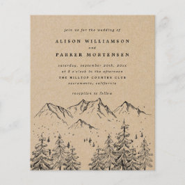 Casamento de Montanhas e Árvores desenhadas à Mão