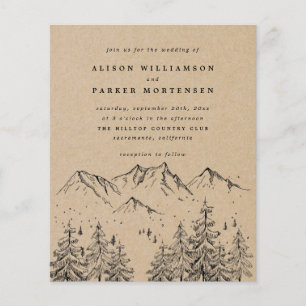 Casamento de Montanhas e Árvores desenhadas à Mão