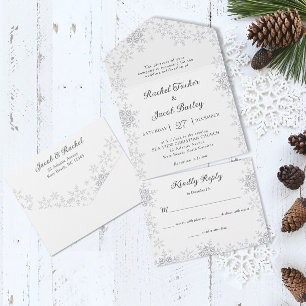 Casamento de Natal Branco da Borda dos Flocos de N