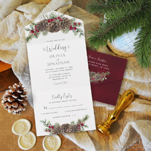 Casamento de Natal com Mola de Água Pine Greenery