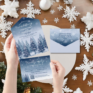 Casamento de Natal com pinheiro Blue Winter Wonder