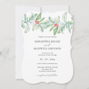 Casamento de Natal Convite Watercolor Greenery
