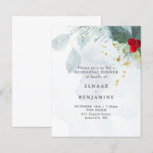 Casamento de Natal e inverno elegante em aquarela