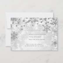 Casamento de Natal Elegante RSVP Sparkle Silver
