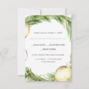 Casamento de Natal RSVP de Cores Aquáticas com E