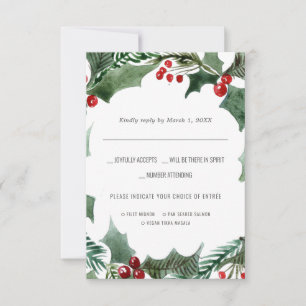 Casamento de Natal RSVP de Cores Aquáticas com E