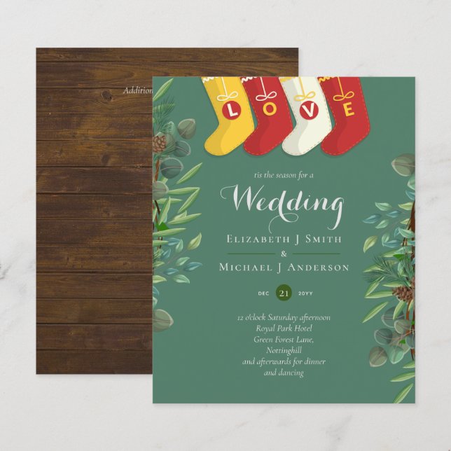 Casamento de Natal Russo do Orçamento Convite para (Frente/Verso)