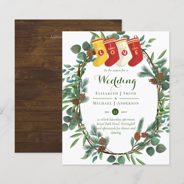 Casamento de Natal Russo do Orçamento Convite para (Frente/Verso)