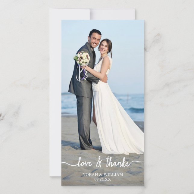 Casamento de Obrigados e amor Obrigado Cartão com  (Frente)